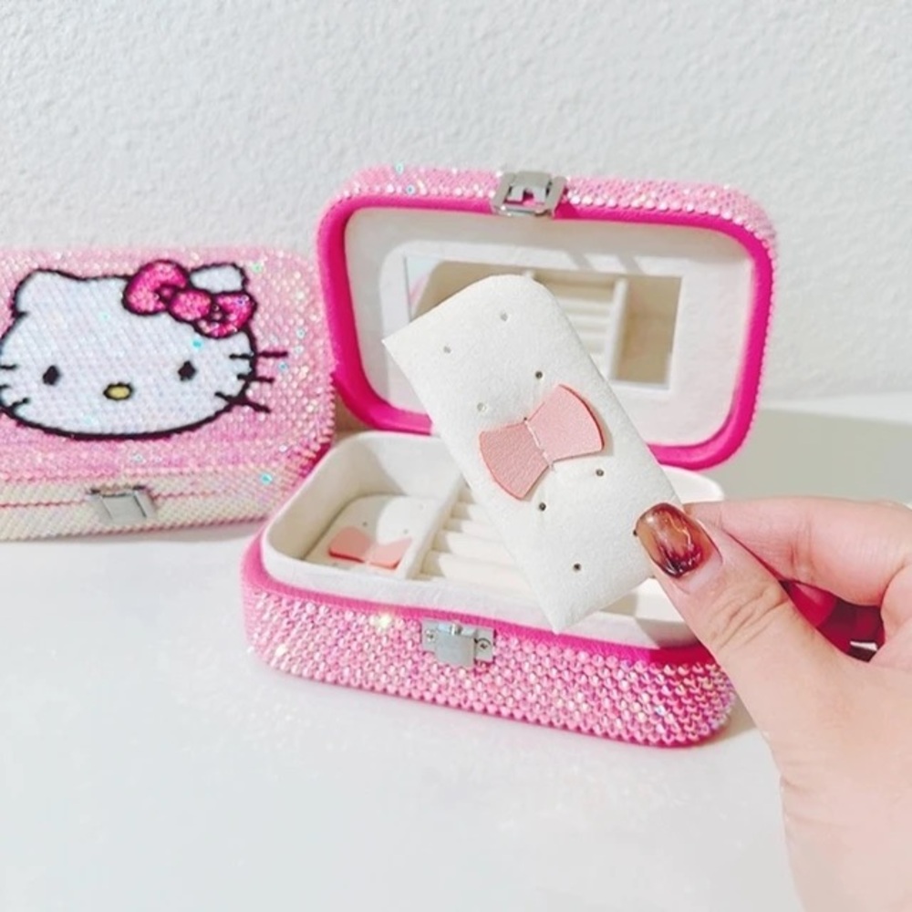 Hello Kitty Jewelry Box Organizer Y2K Pink Crystal Special Edition Sanrio Cat - Picture 16 of 17